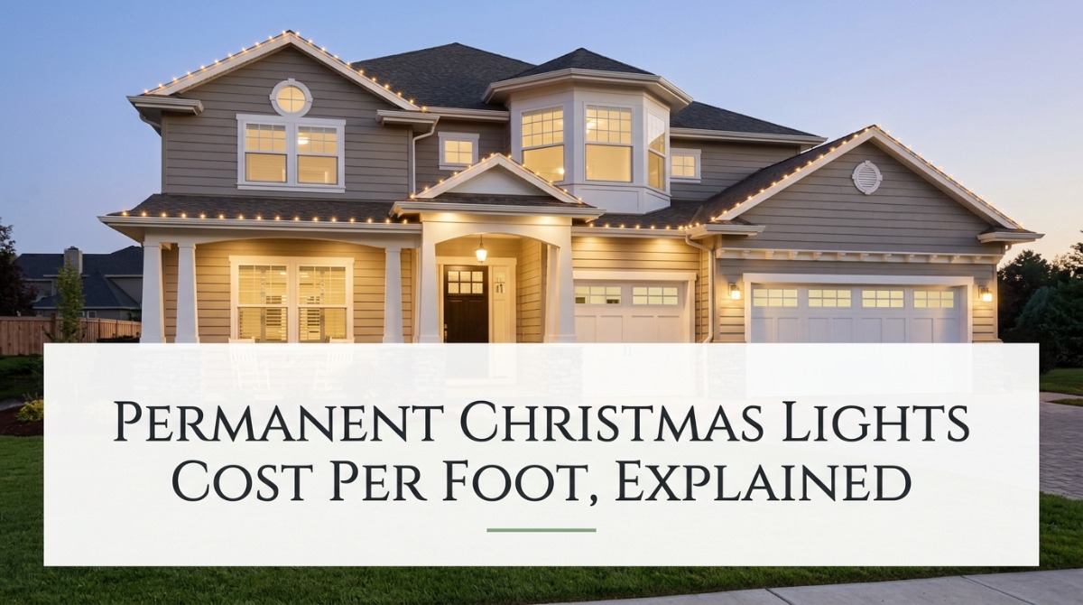 Permanent Christmas lights cost per foot for residential rooflines