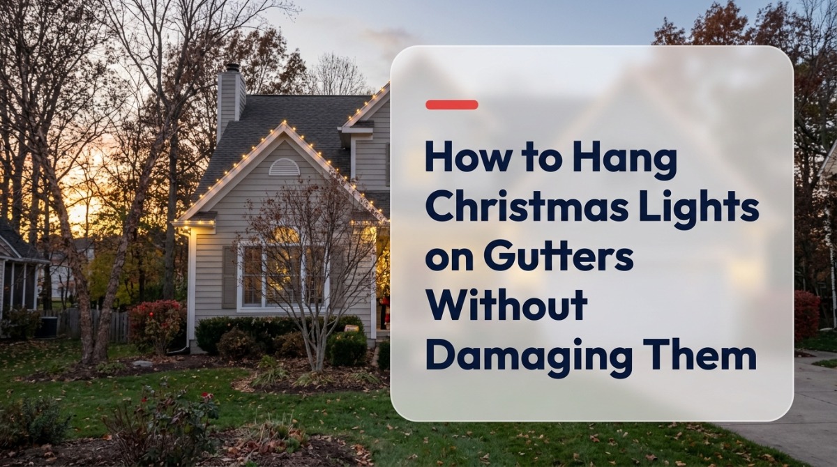 Hang Christmas lights on gutters using plastic clips without causing damage