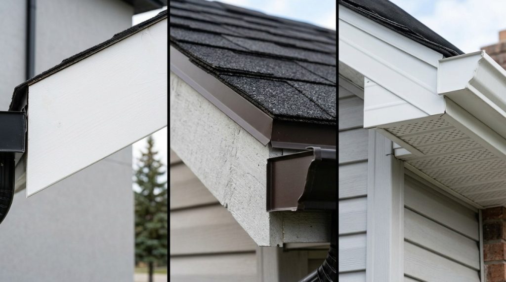 Fascia clips securing Christmas lights to a wooden fascia board